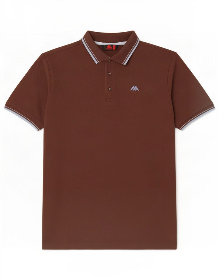 Kappa Herren-Poloshirt, große braune Baumwolle