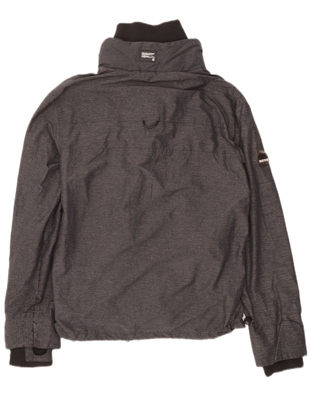Superdry Damen Regenjacke UK 14 Mittelgraues Nylon