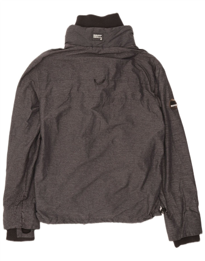Superdry Damen Regenjacke UK 14 Mittelgraues Nylon