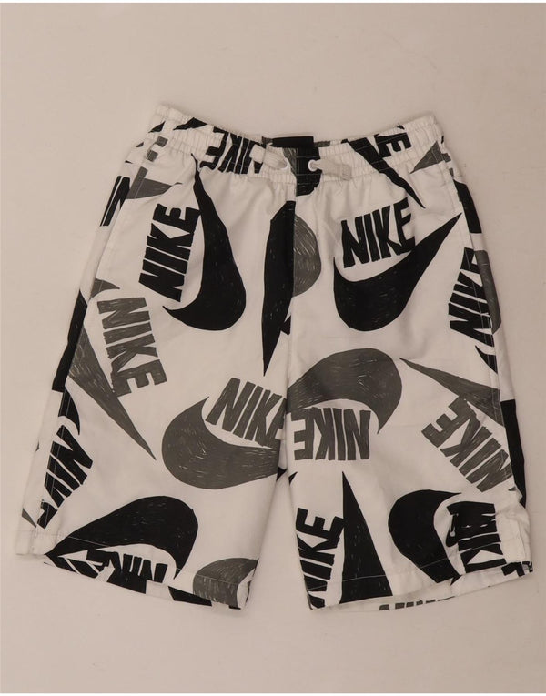 Nike Jungen-Sportshorts mit Grafik, 12–13 Jahre, groß, weißes Polyester