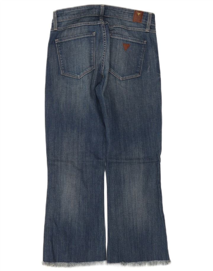 Guess Damen-Cropped-Jeans W28 L24 Blaue Baumwolle