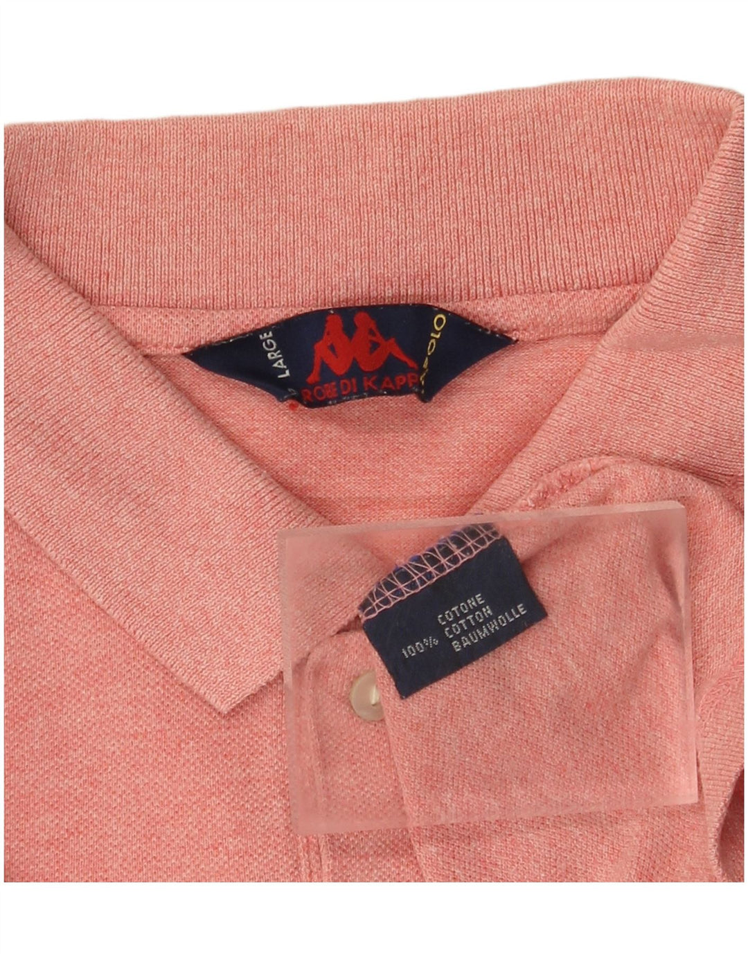 Kappa Herren-Poloshirt, groß, rosa Baumwolle