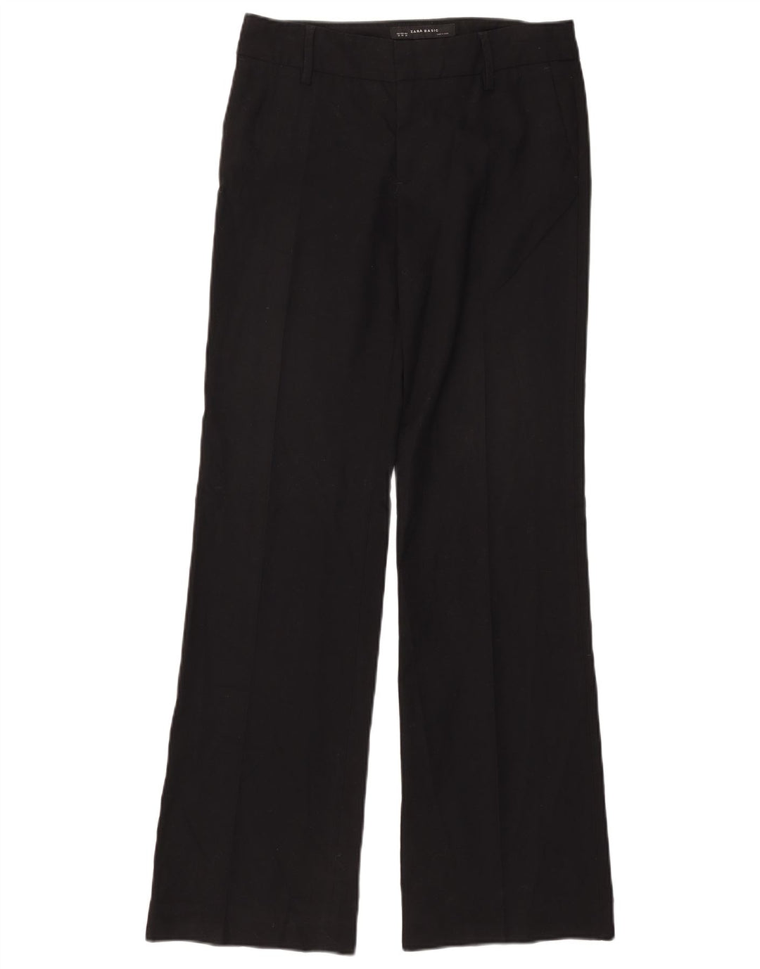 Zara Damen Bootcut Chino Hose EU 38 Small W28 L32 Schwarz Polyester
