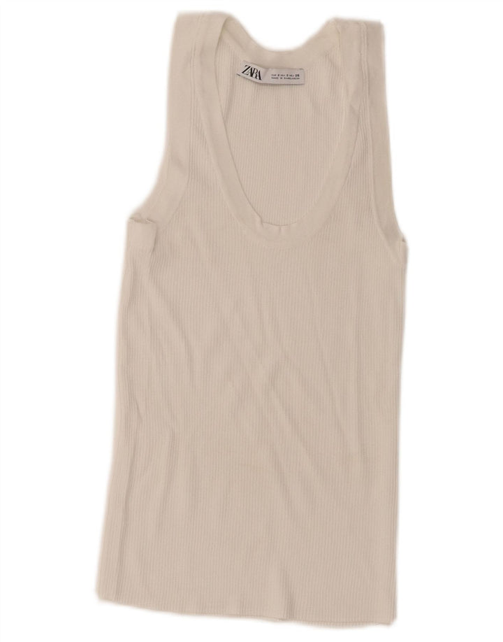 Zara Damen Weste Top Small Weiß