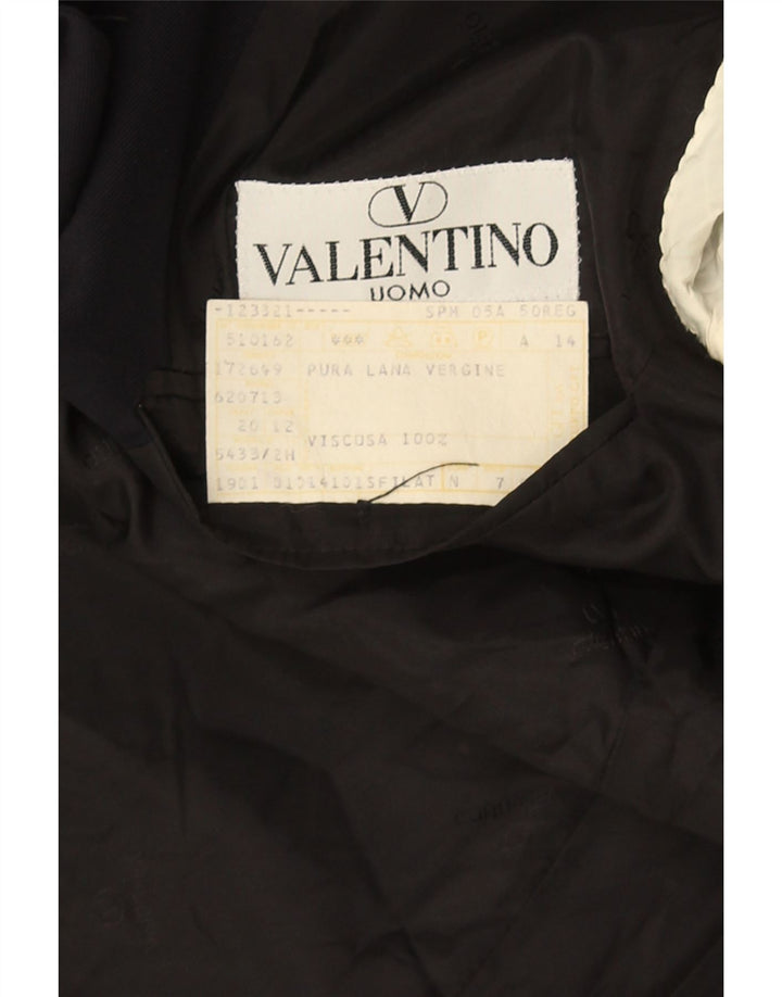 Valentino Herren-Blazer mit 3 Knöpfen, IT 50, groß, marineblaue Schurwolle