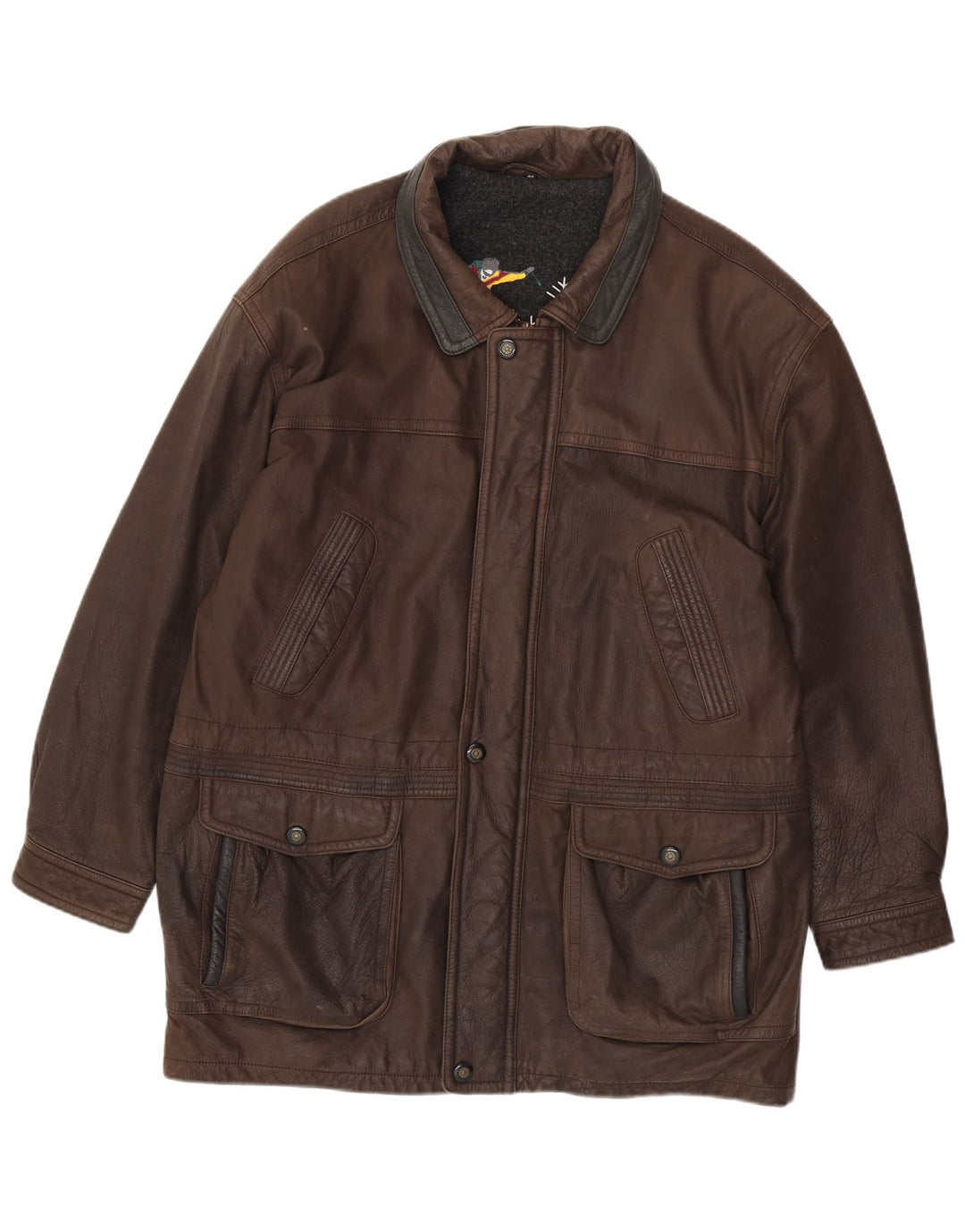 JOHN B Herren Lederjacke UK 46 3XL Braunes Leder