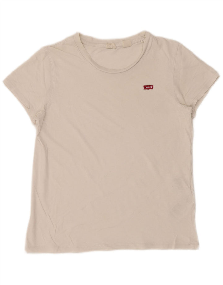 Levi's Damen T-Shirt Top UK 8 Small Weiße Baumwolle
