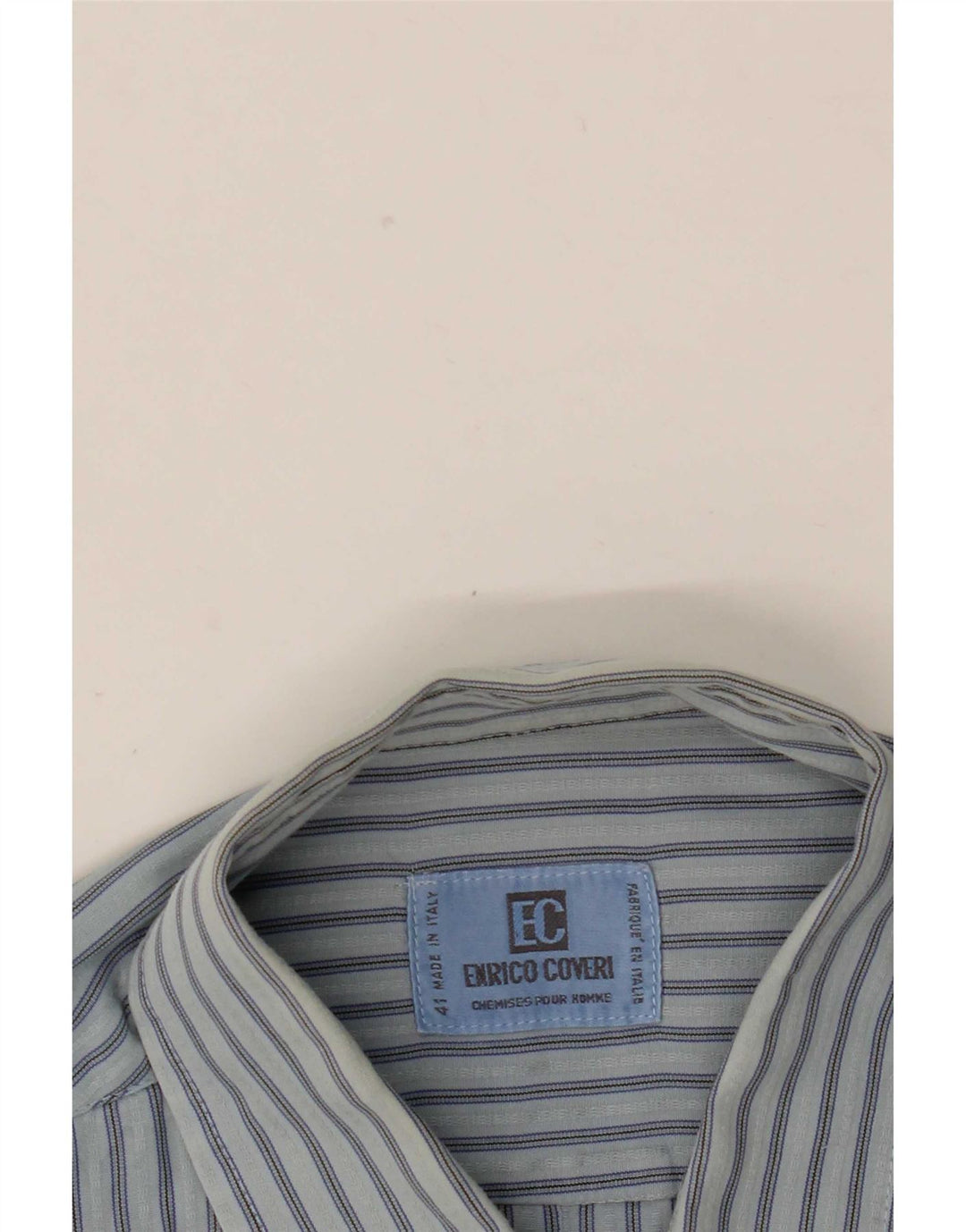 Enrico Coveri Herrenhemd, groß, blau gestreift