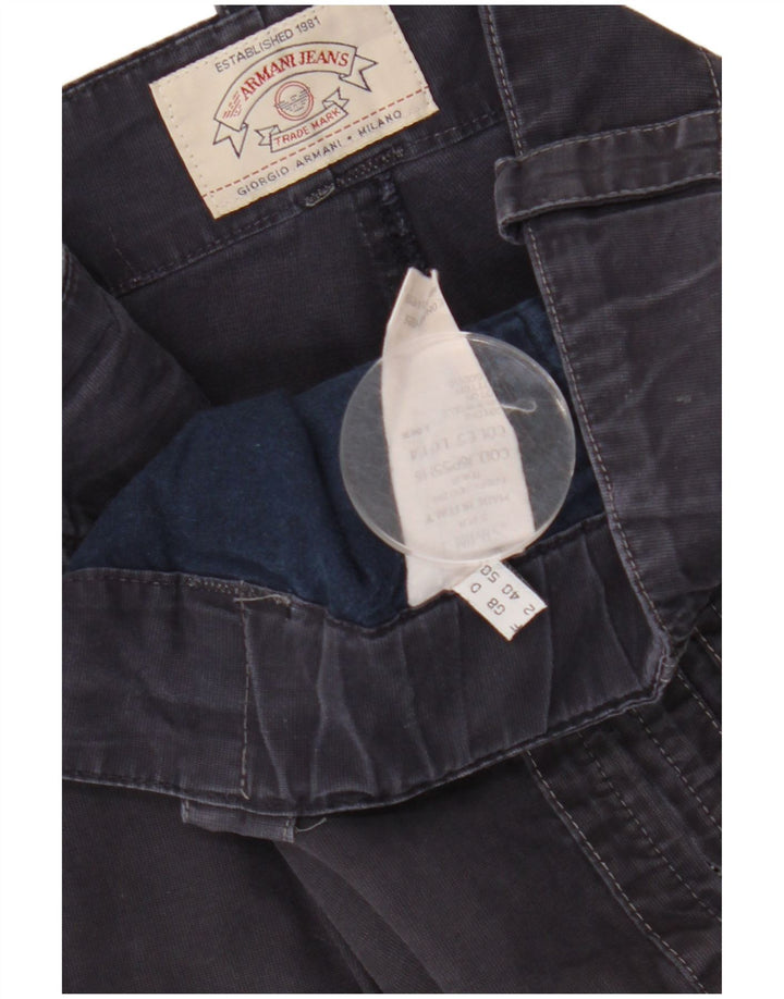 ARMANI Herren gerade Cargohose EU 50 Large W36 L29 Marineblau Baumwolle