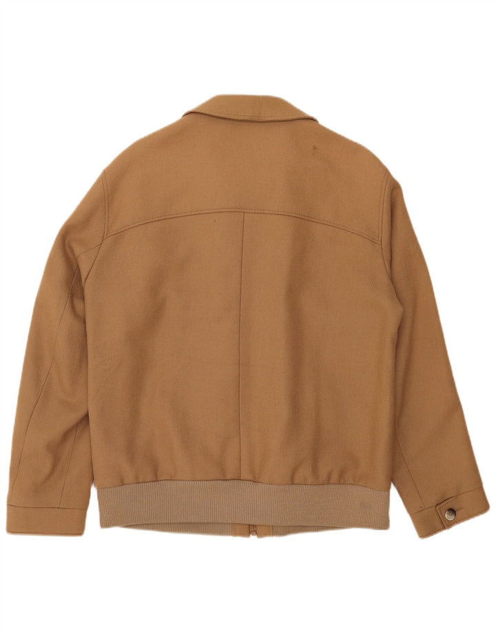 Vintage Herren Bomberjacke UK 38 Medium Beige Argyle/Diamond Wool