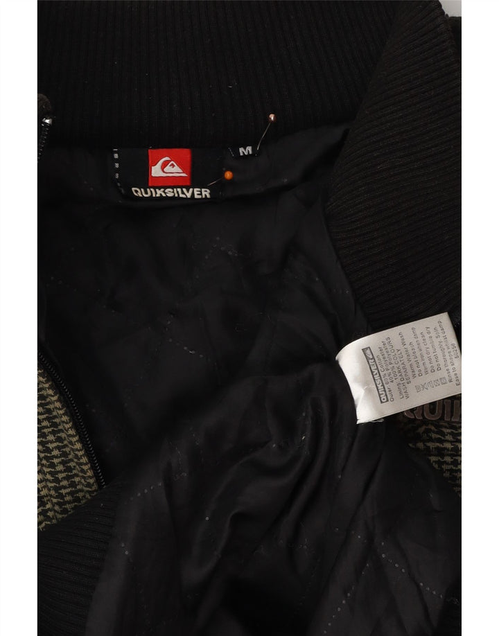 QUIKSILVER Herren-Utility-Jacke mit Kapuze, UK 38, Mittelgrün mit Hahnentrittmuster