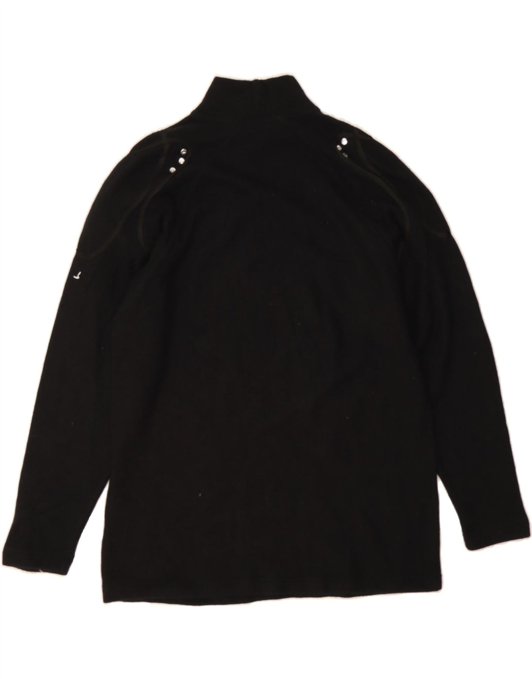 VINTAGE Womens Turtle Neck Jumper Sweater UK 14 Medium Black Wool Vintage Vintage and Second-Hand Vintage from Messina Hembry 