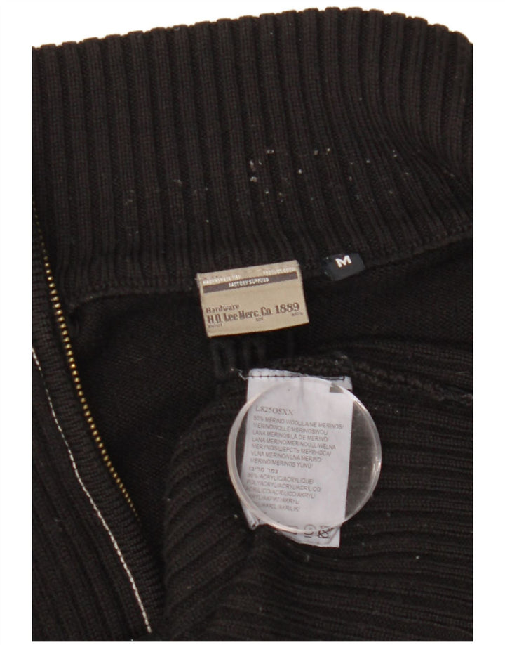 Lee Damen-Cardigan-Pullover UK 14 Mittelschwarze Merinowolle