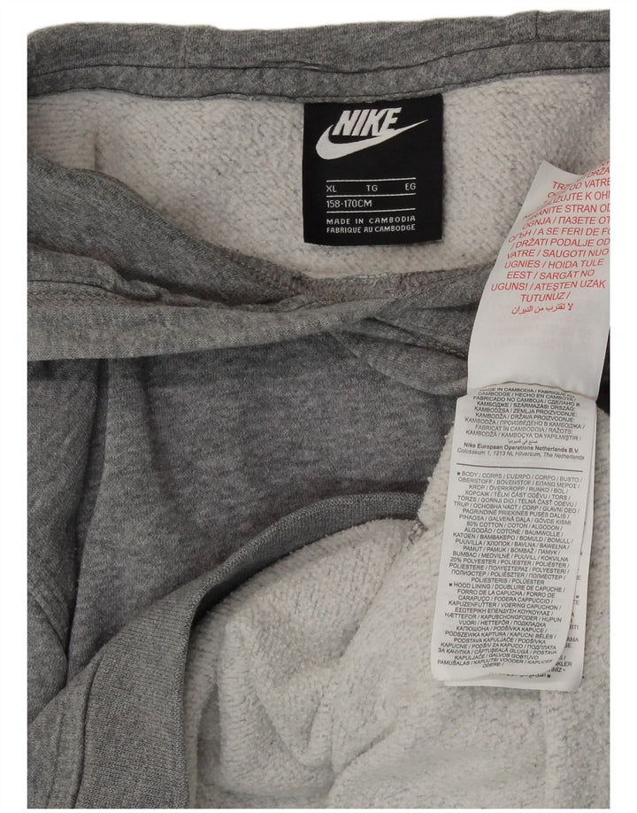 Nike Jungen Kapuzenpullover, 13–14 Jahre, XL, graue Baumwolle