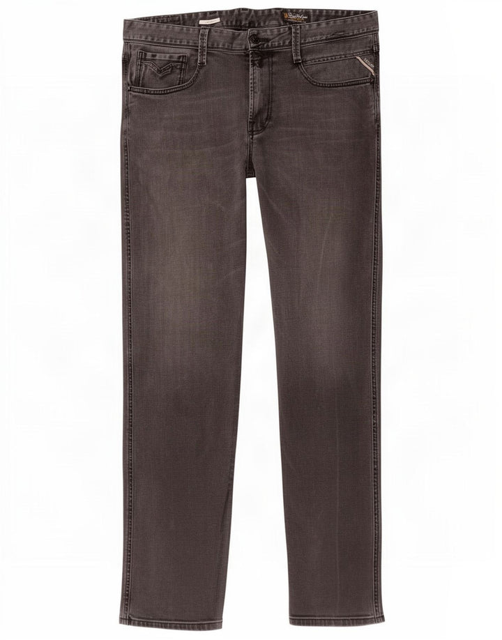 Replay Herren Straight Jeans W36 L32 Grau