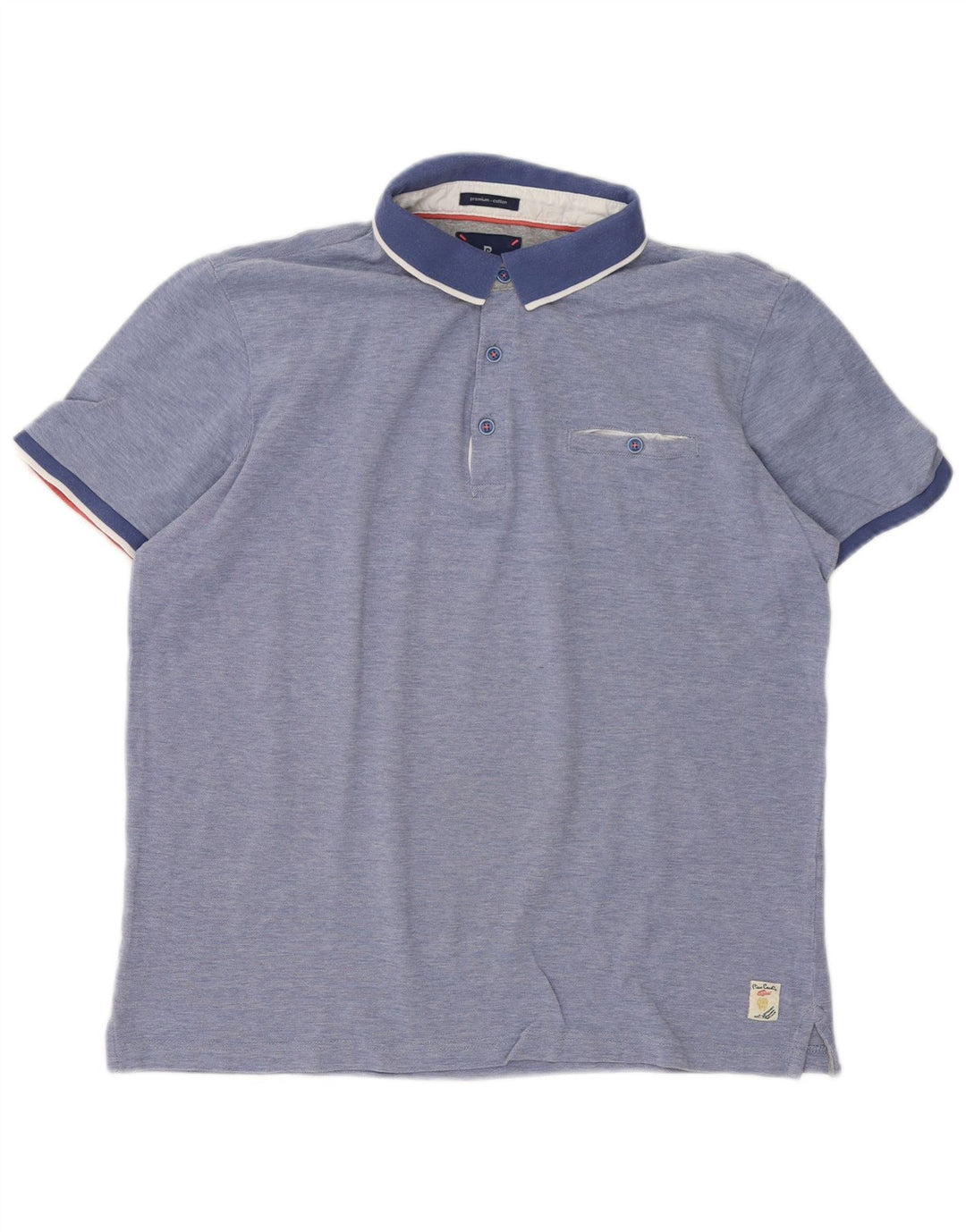 Pierre Cardin Herren-Poloshirt, große blaue Baumwolle