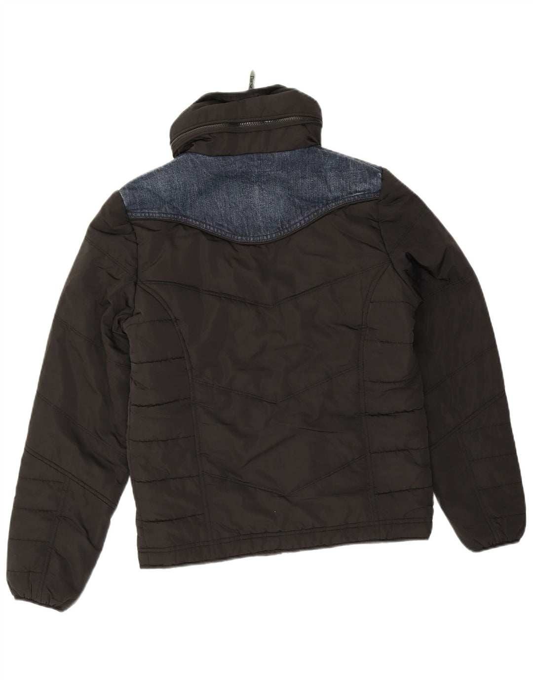 Diesel Damen-Kapuzen-Übergröße, gepolsterte Jacke, UK 6, XS, Schwarz