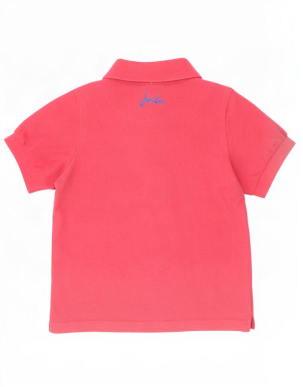 Joules Boys Polo Shirt 3-4 Years Pink Cotton