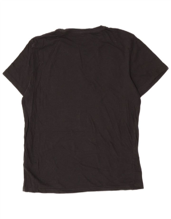 Jack & Jones Herren-T-Shirt mit Grafik, groß, aus schwarzer Baumwolle