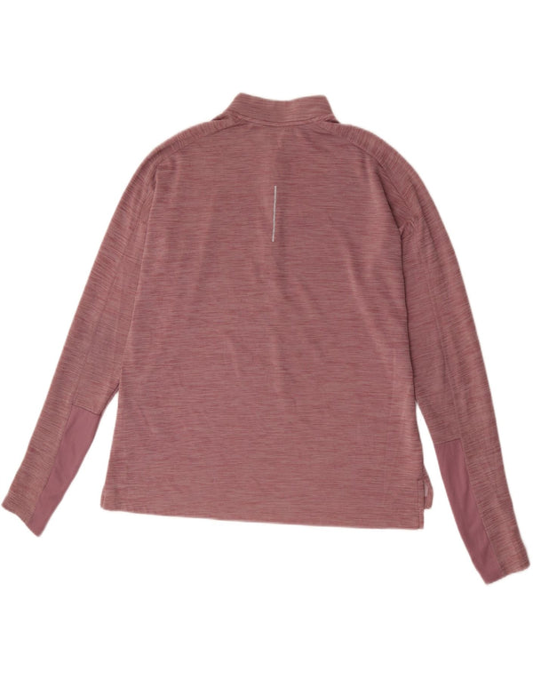 Nike Damen Dri Fit Lauf-Pullover-Trainingsanzug-Oberteil, UK 16, Größe L, rosa gefleckt