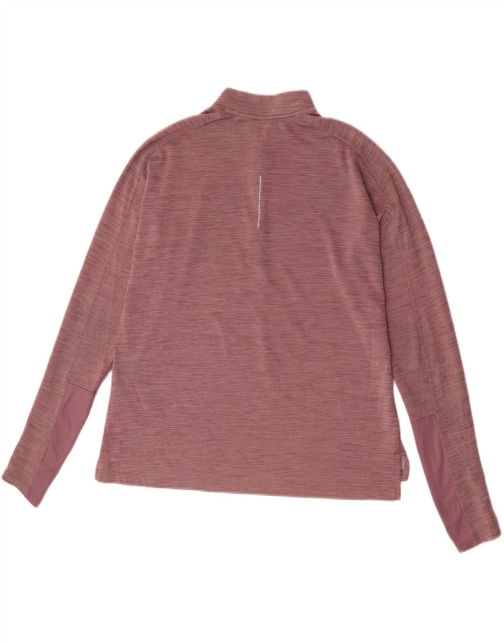 Nike Damen Dri Fit Lauf-Pullover-Trainingsanzug-Oberteil, UK 16, Größe L, rosa gefleckt