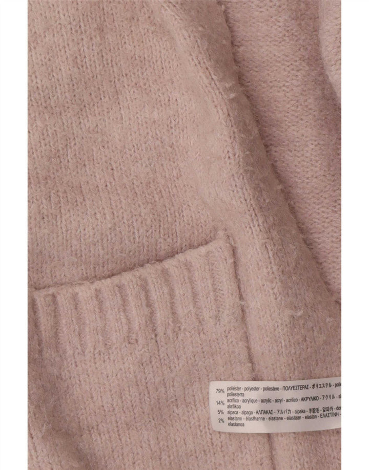 Langer, übergroßer Damen-Cardigan von Zara, Gr. 10, Größe S, Rosa, Polyester