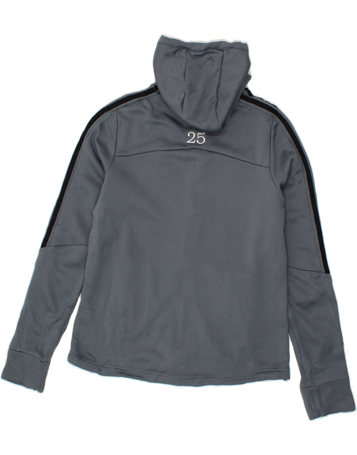 ADIDAS Mens Climawarm Graphic Zip Hoodie Sweater Medium Grey Polyester Vintage Adidas and Second-Hand Adidas from Messina Hembry 