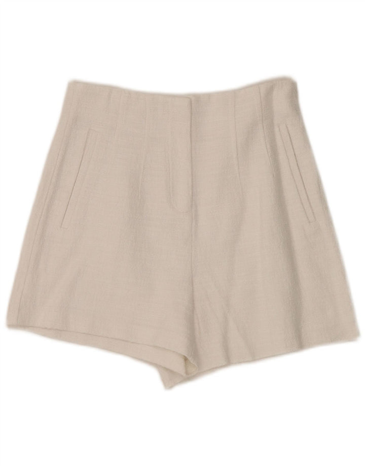 Zara Damen Hotpants mit hoher Taille, Größe S, W26, Weiß