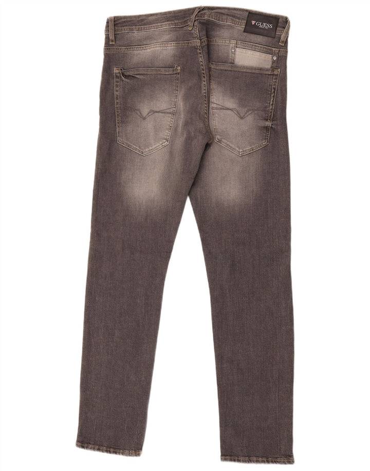 Guess Herren Slim Jeans W33 L32 Graue Baumwolle