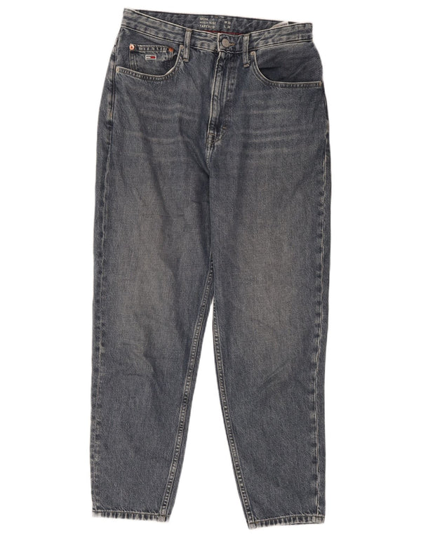 Tommy Hilfiger Damen Mom High Rise Tapered Jeans W29 L32 Blaue Baumwolle