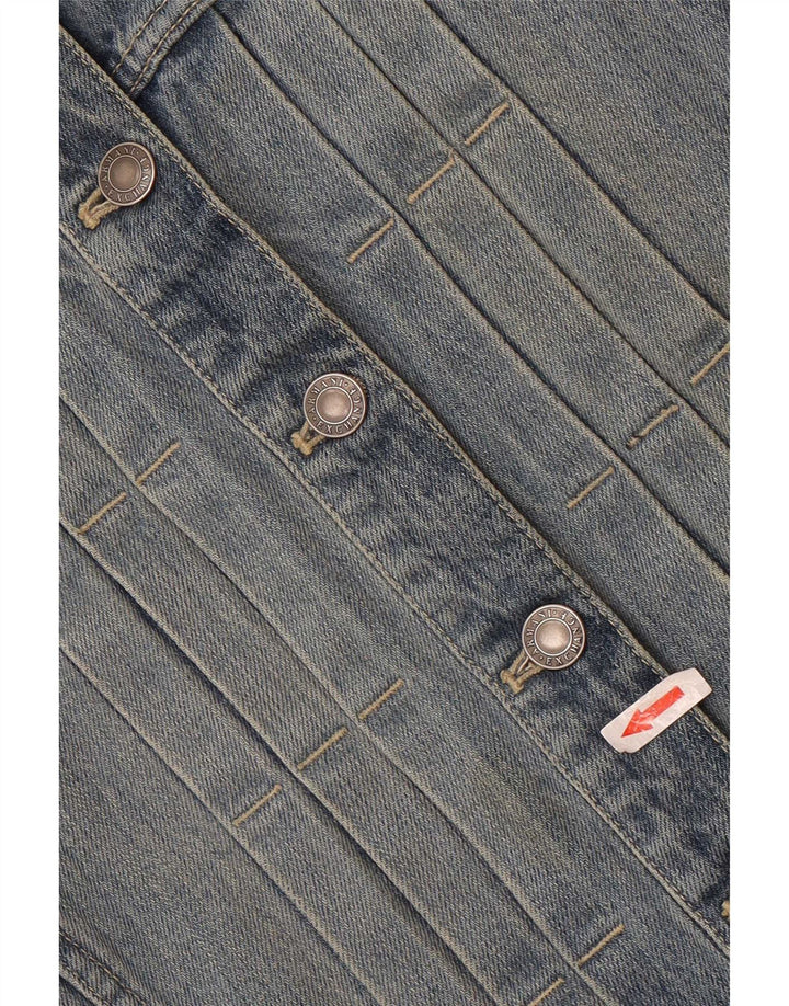 Armani Damen Jeansjacke UK 12 Mittelblaue Baumwolle