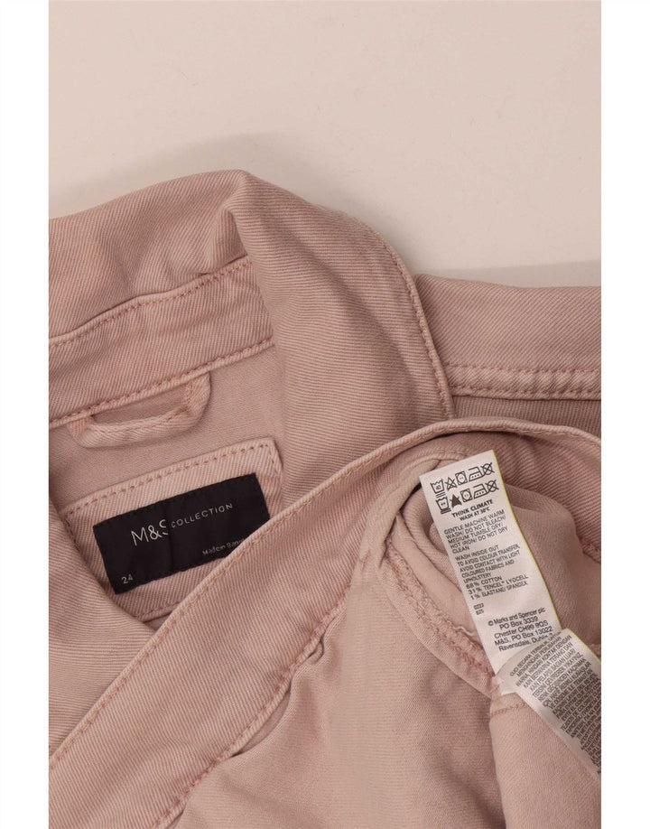 Marks & Spencer Damen Jeansjacke UK 24 4XL Rosa Baumwolle