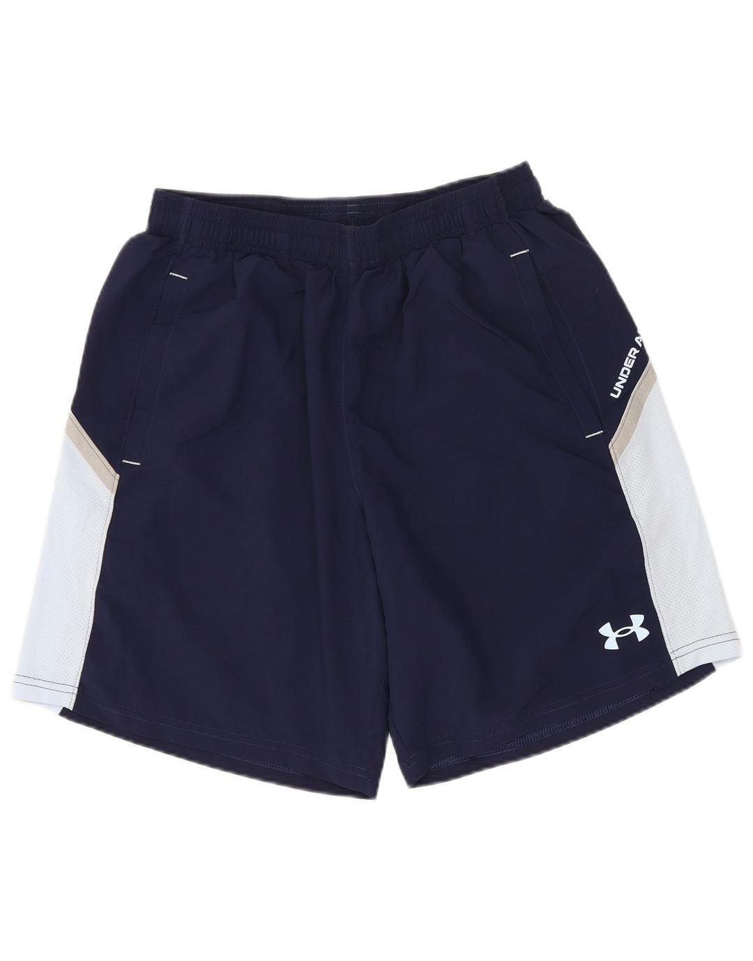 Under Armour Herren-Sportshorts, Größe S, Marineblau, Farbblock-Polyester