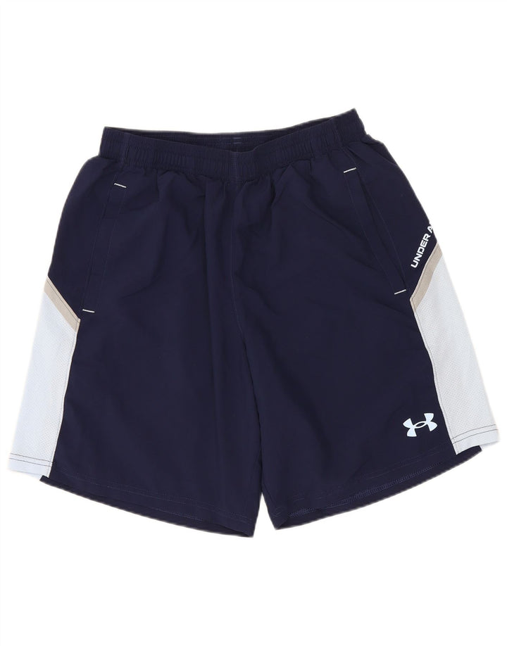 Under Armour Herren-Sportshorts, Größe S, Marineblau, Farbblock-Polyester