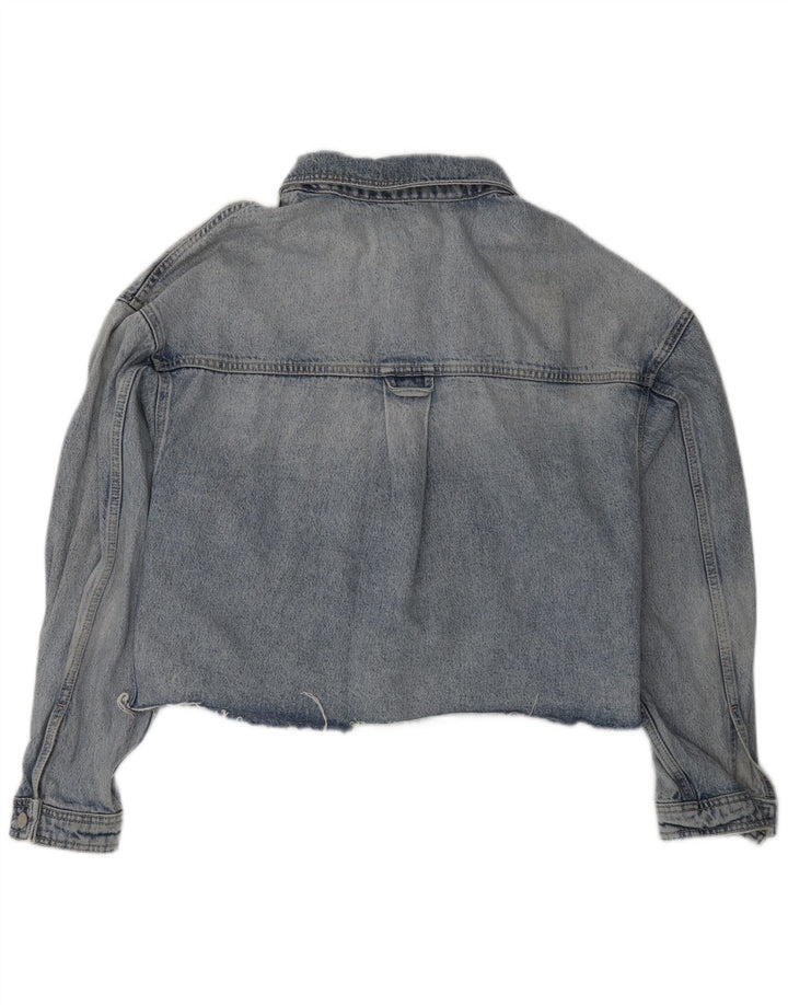 All Saints Damen-Jeansjacke in Übergröße, UK 10, Größe S, Blau, Baumwolle