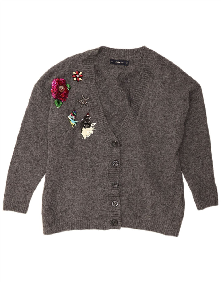 Zara Damen-Strickjacke in Übergröße, Gr. 40, Größe L, Grau
