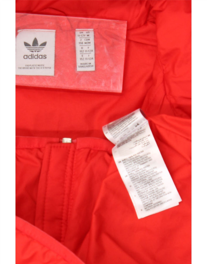 ADIDAS Wattierte Jacke mit Kapuze für Jungen, 11–12 Jahre, rotes Polyester