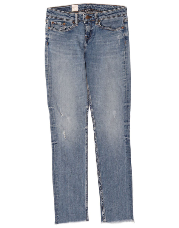 Tommy Hilfiger Damen Rome Distressed Straight Jeans W26 L27 Blaue Baumwolle