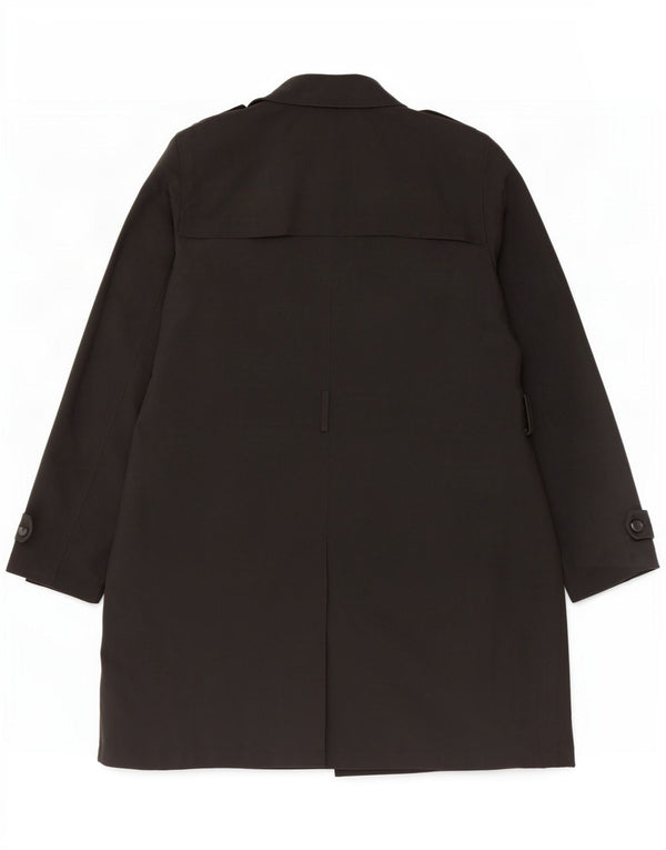 Marks & Spencer Damen Trenchcoat UK 16 Large Schwarz Polyester