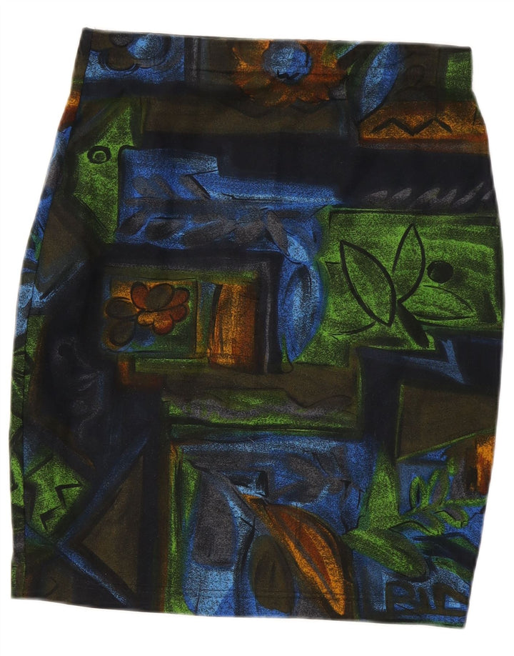 Vintage Damen Bleistiftrock W28 Medium Mehrfarbiges Blumenpolyester