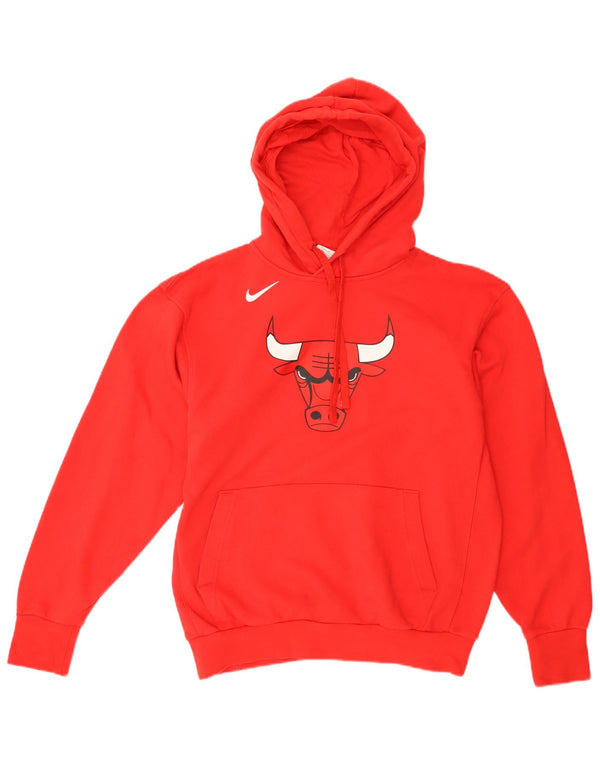 NIKE Damen Chicago Bulls Übergroßer grafischer Kapuzenpullover UK 10 Small Rot