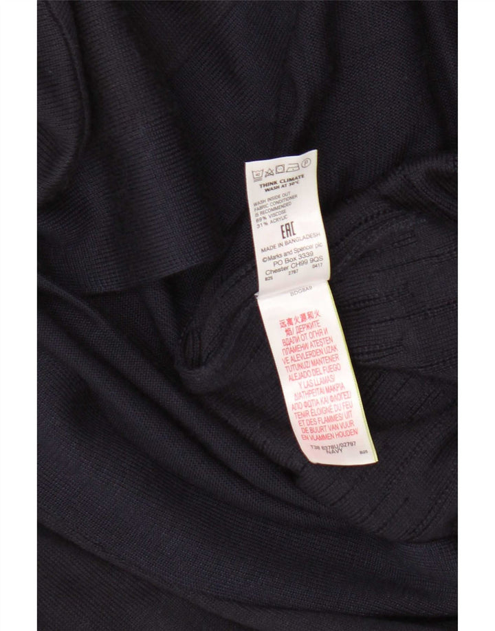 Marks & Spencer Offener Damen-Cardigan-Pullover UK 8 Small Marineblaue Viskose