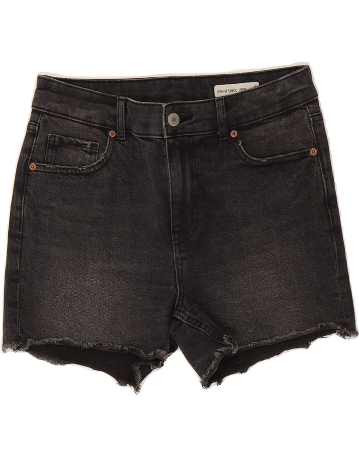 MARKS & SPENCER Womens Denim Shorts UK 8 Small W28 Black Cotton Vintage Marks & Spencer and Second-Hand Marks & Spencer from Messina Hembry 