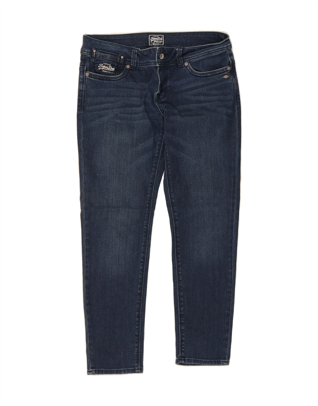 SUPERDRY Womens Slim Jeans W30 L28 Navy Blue Cotton Vintage Superdry and Second-Hand Superdry from Messina Hembry 