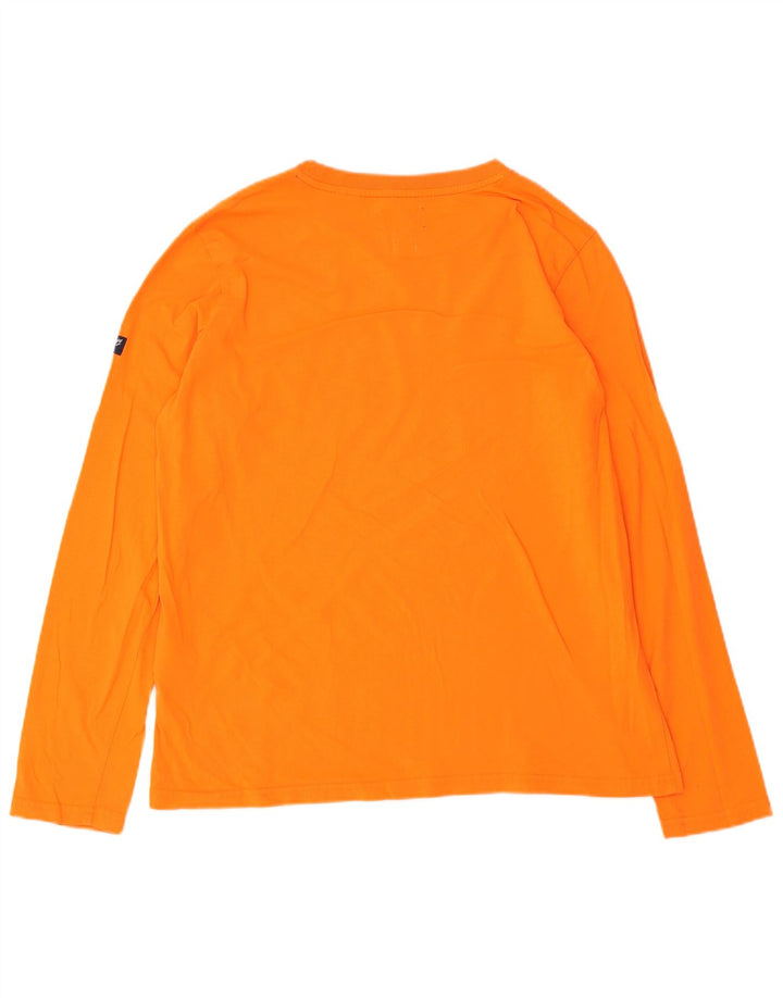 Superdry Damen Graphic Top Langarm UK 12 Mittelorange Baumwolle