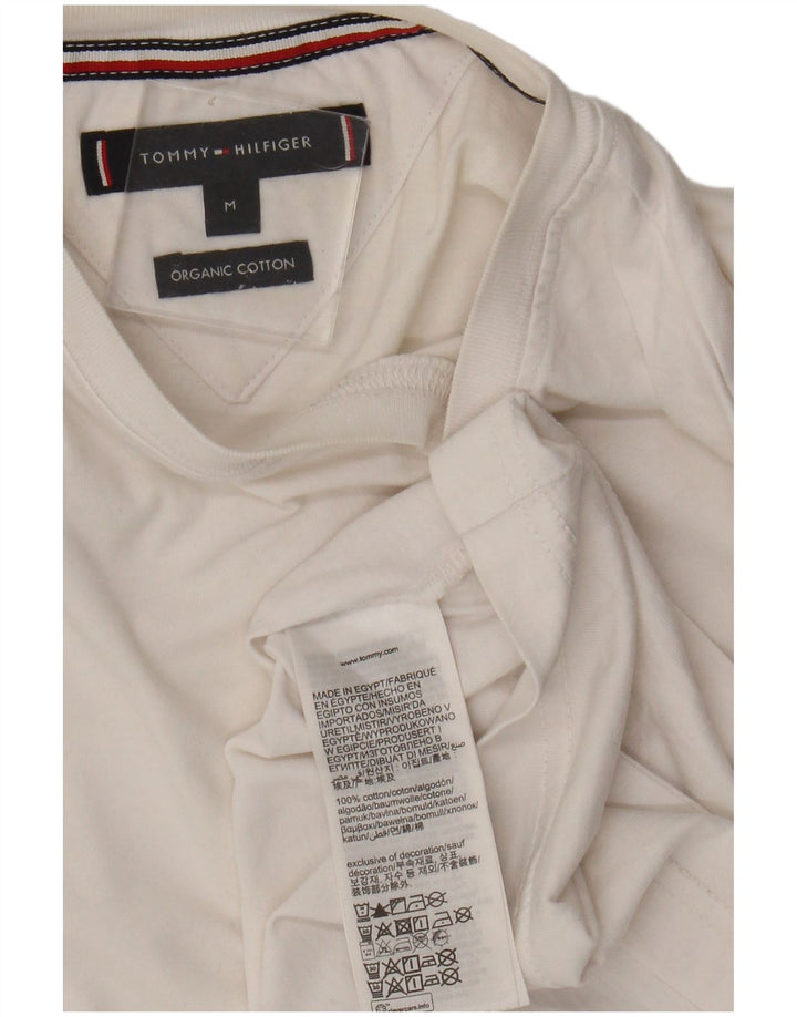 Tommy Hilfiger Herren T-Shirt Top aus mittelweißer Baumwolle