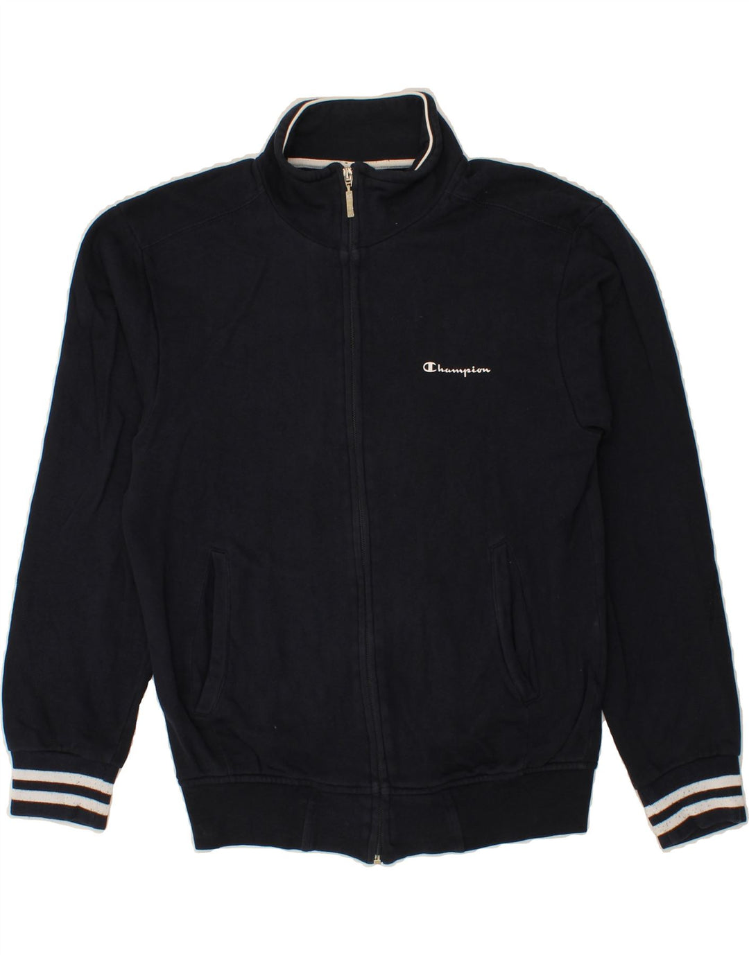 CHAMPION Mens Tracksuit Top Jacket Small Navy Blue Cotton Vintage Champion and Second-Hand Champion from Messina Hembry 