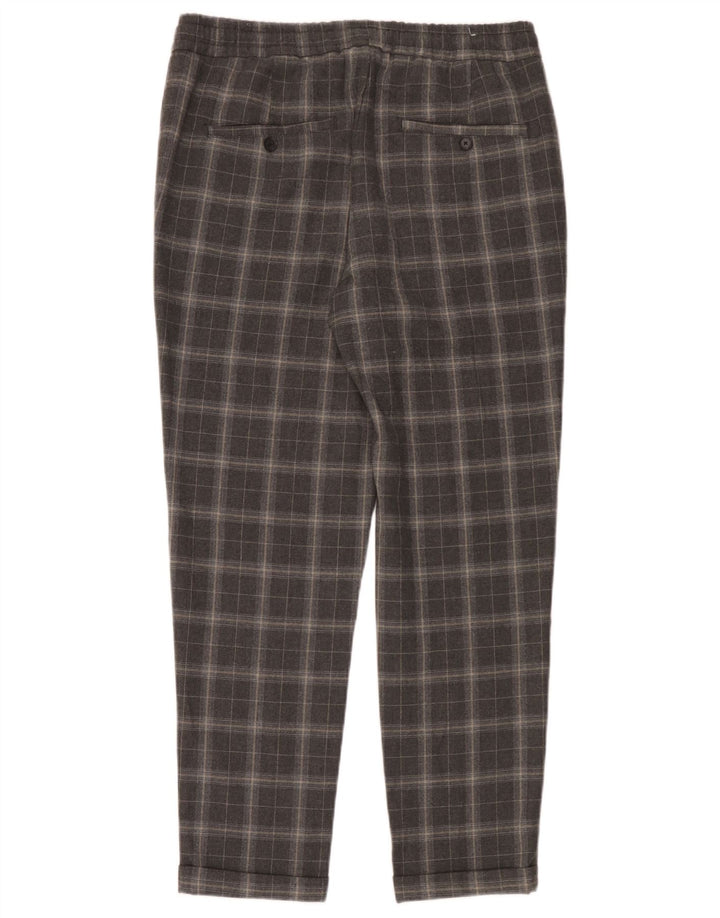 Zara Herren Tapered Chino-Hose, Größe M, W31, L30, Grau kariert