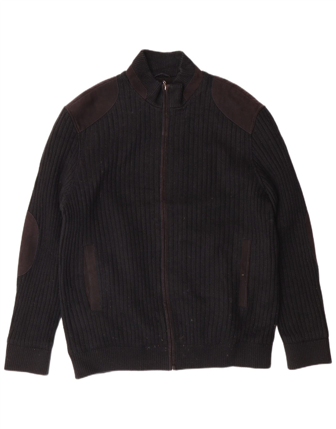 Pierre Cardin Herren Strickjacke IT 56 XL Schwarz Polyester