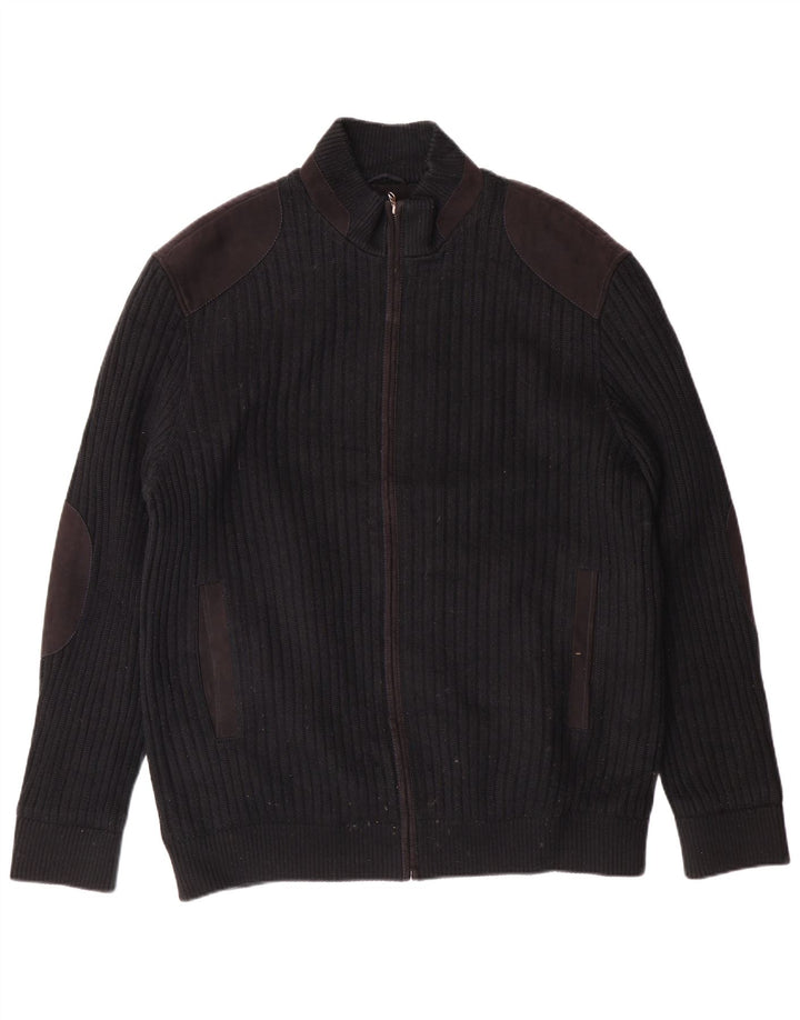 Pierre Cardin Herren Strickjacke IT 56 XL Schwarz Polyester
